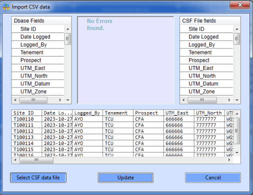 Sitelog Import