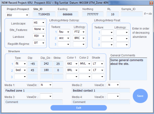 SiteLogPro data entry